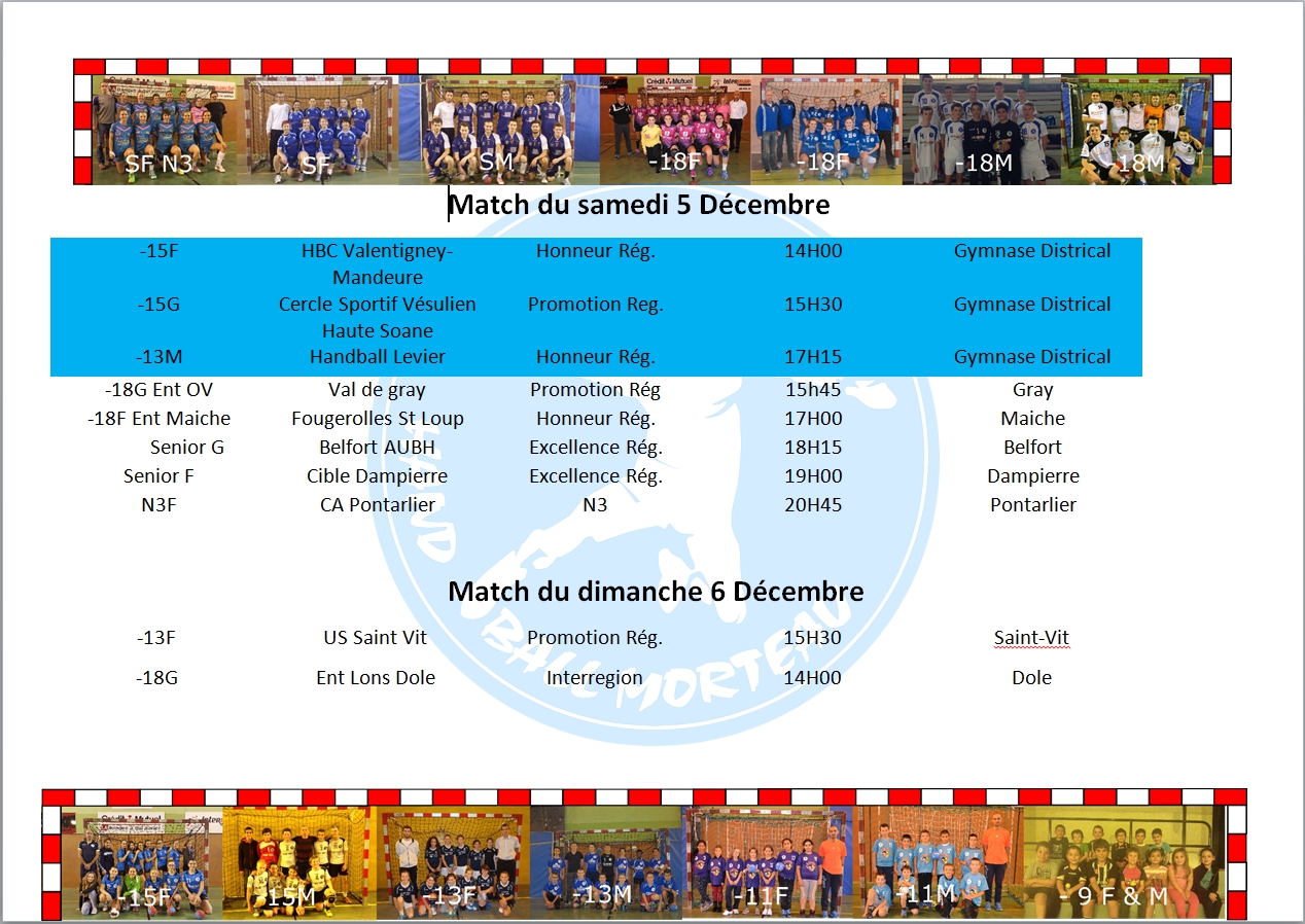 011215 matchs 5 6 decembre 2015