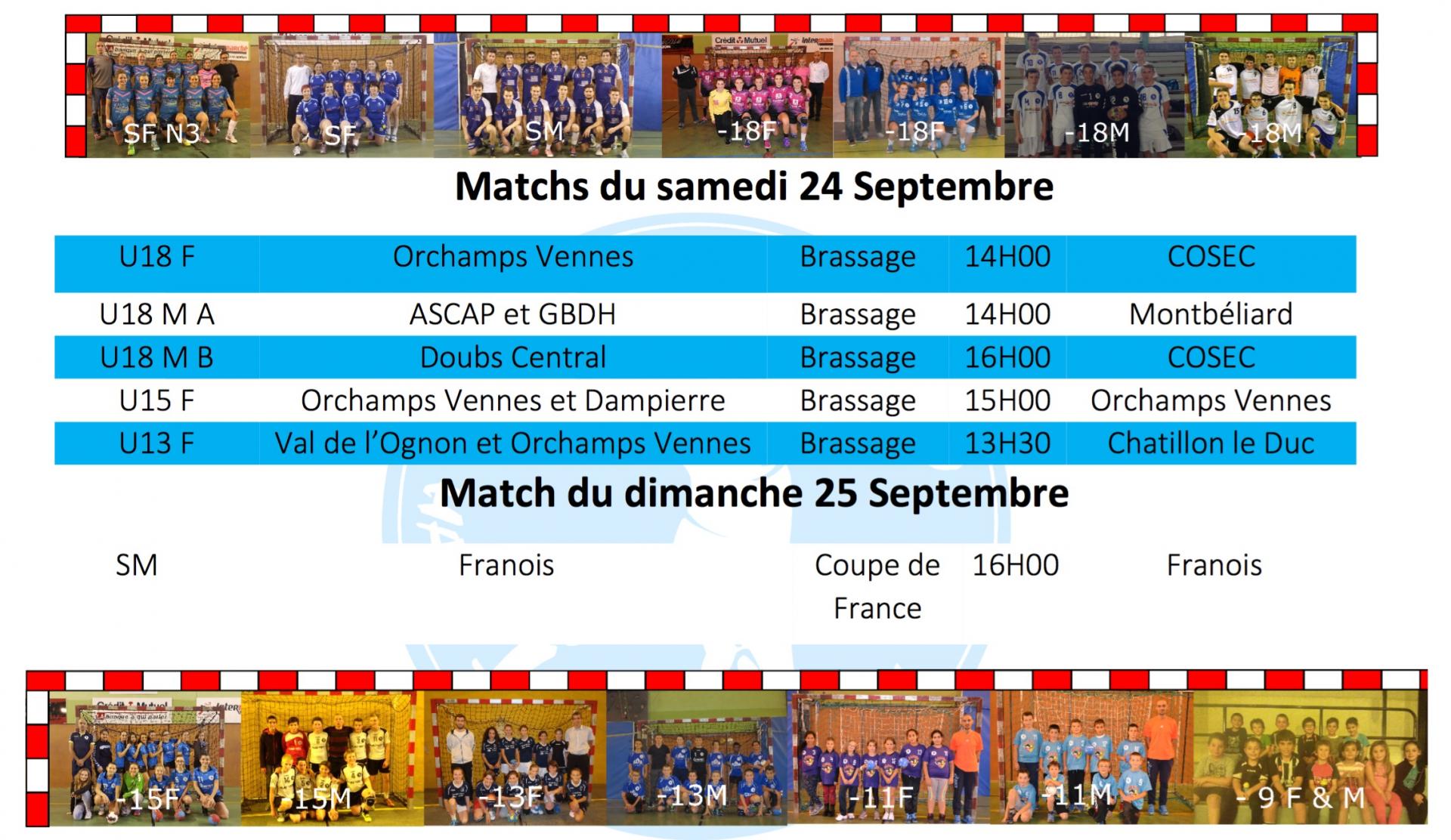 190916 matchs 24 25 septembre