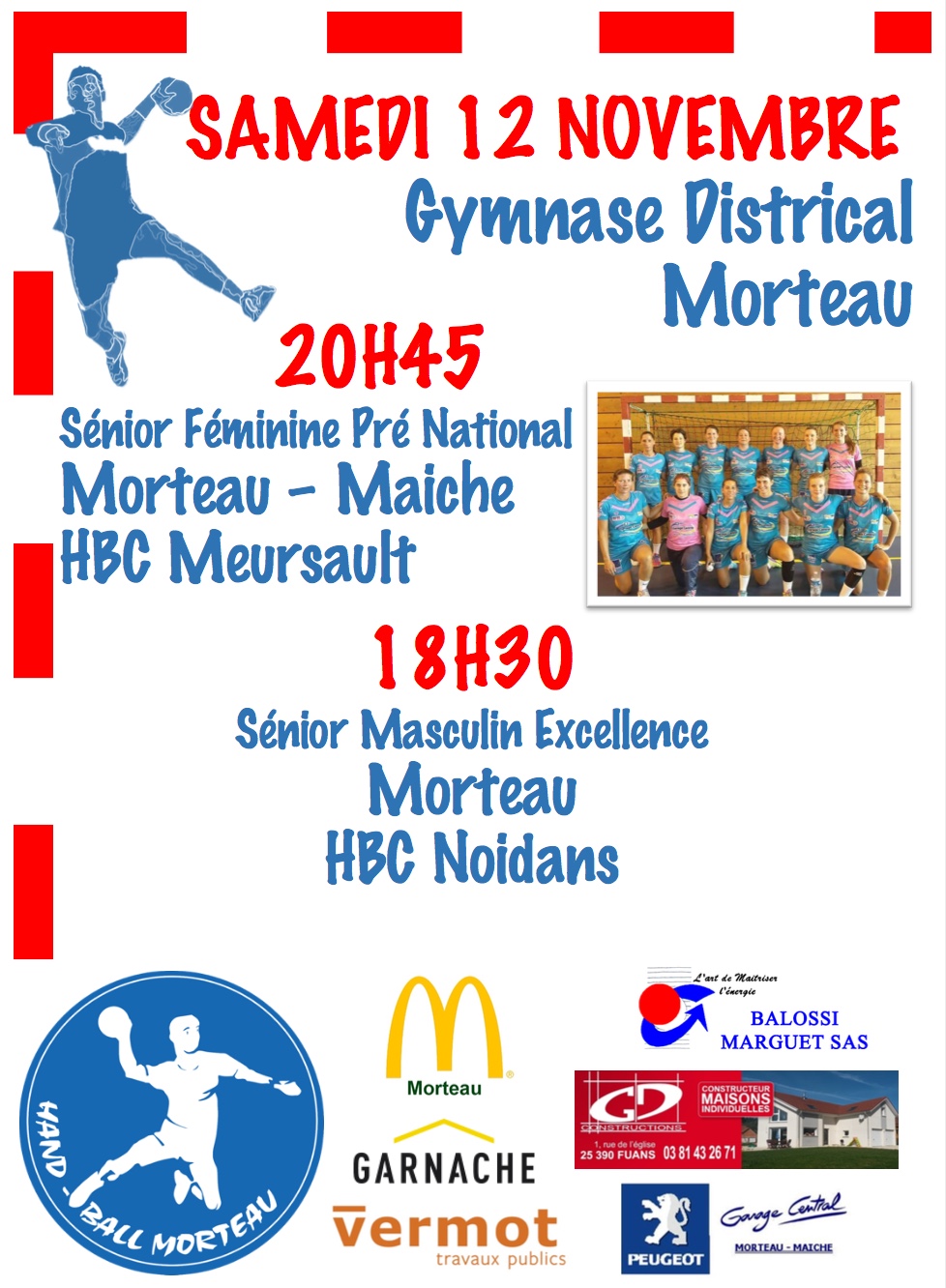 Affiche matchs seniors 12 nov 2016jpeg