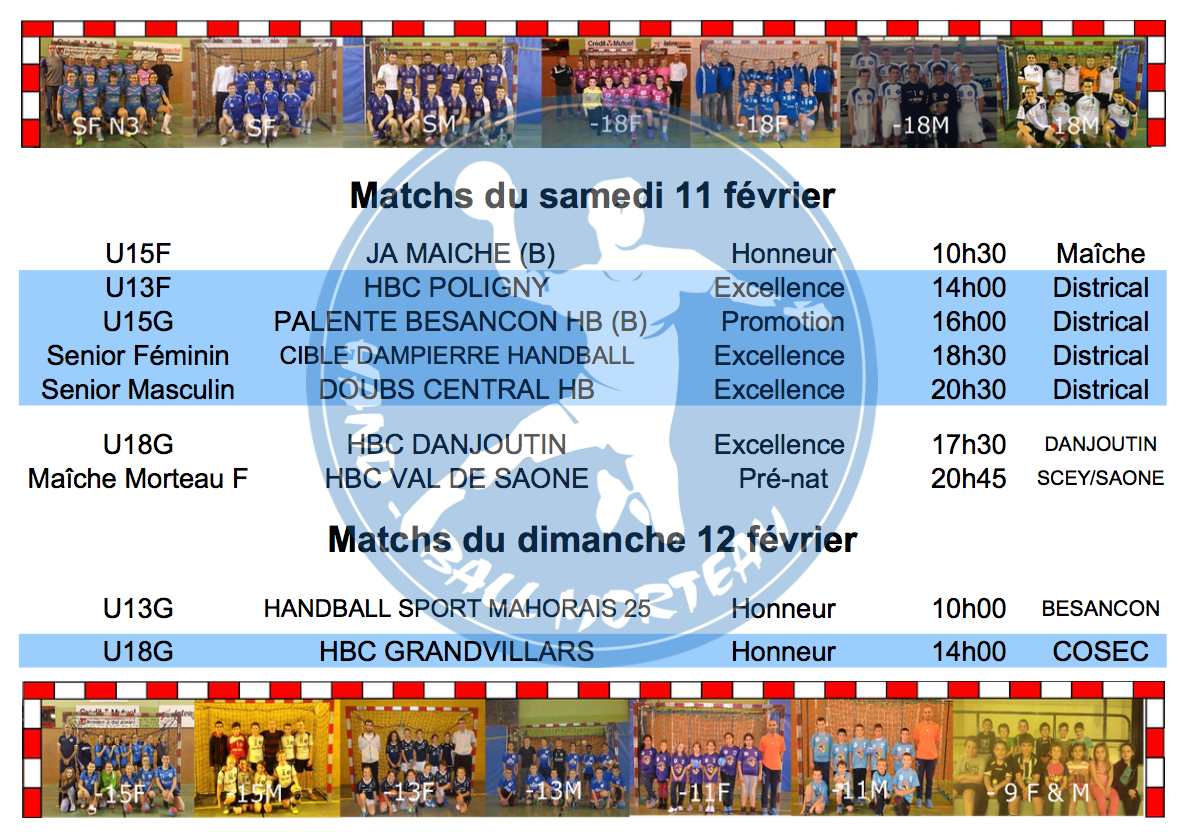 Matchs 11et12 fevrier 2017