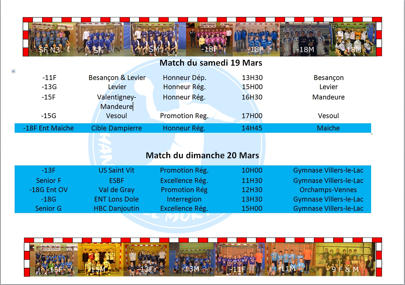 Matchs 19 200317