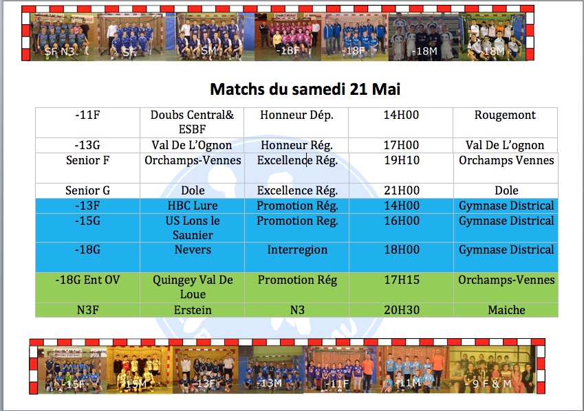 Matchs 21 mai 2016