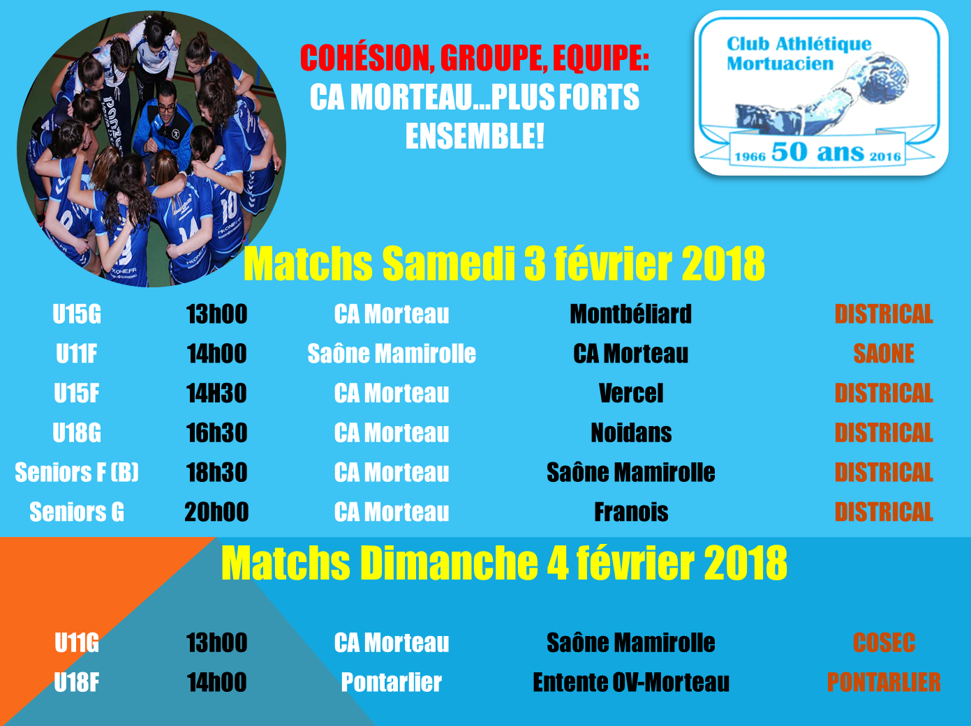 Matchs 3 4 fevrier 1