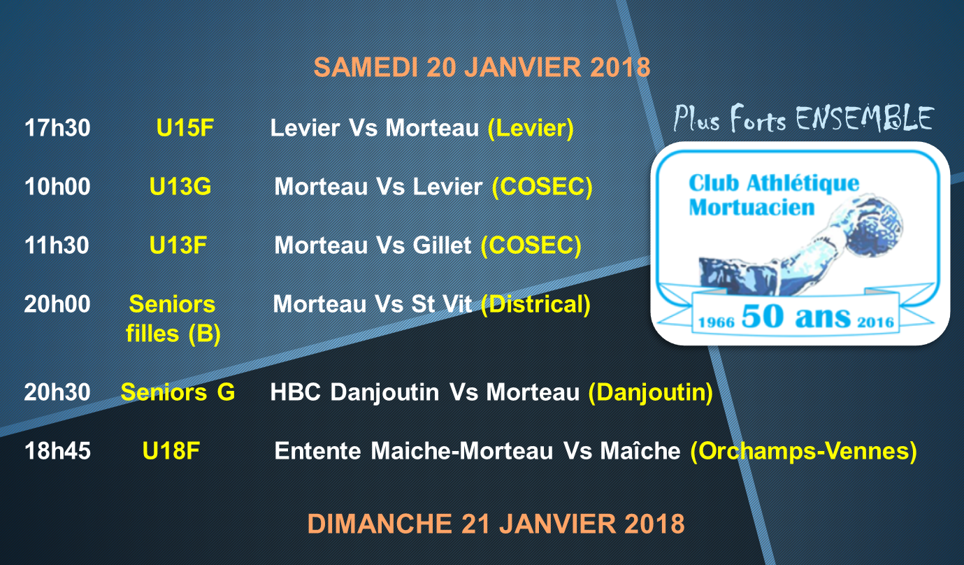 Programme des matchs 20 21 janvier