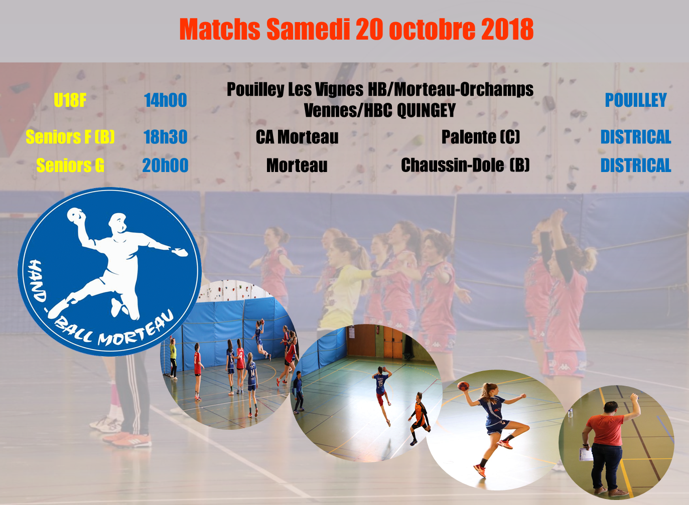 Programme des matchs 20 octobre