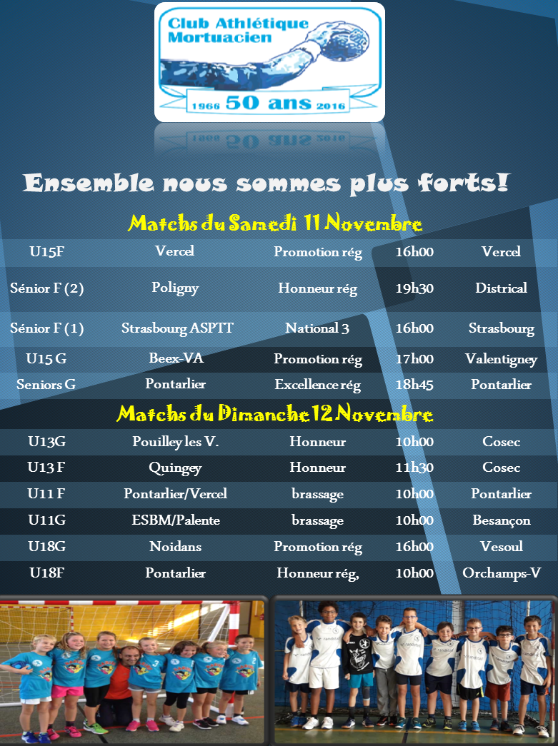 Programme des matchs du 11 12 novembre 2