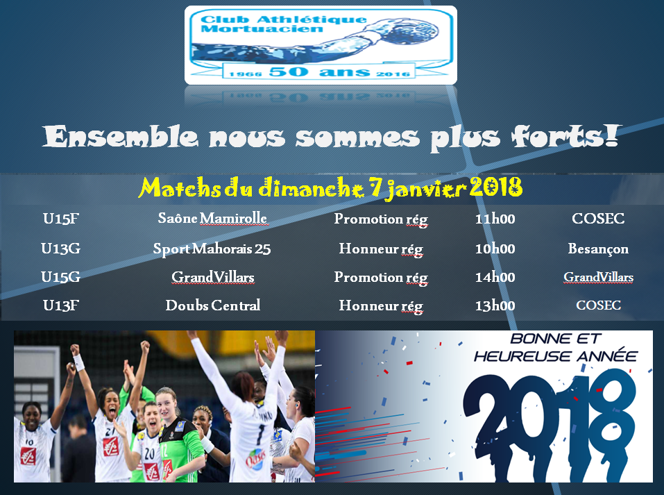 Programme des matchs du 7 janvier
